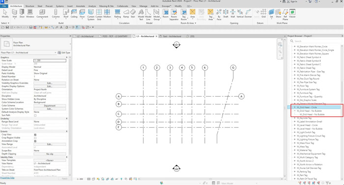 آموزش Grid در Revit