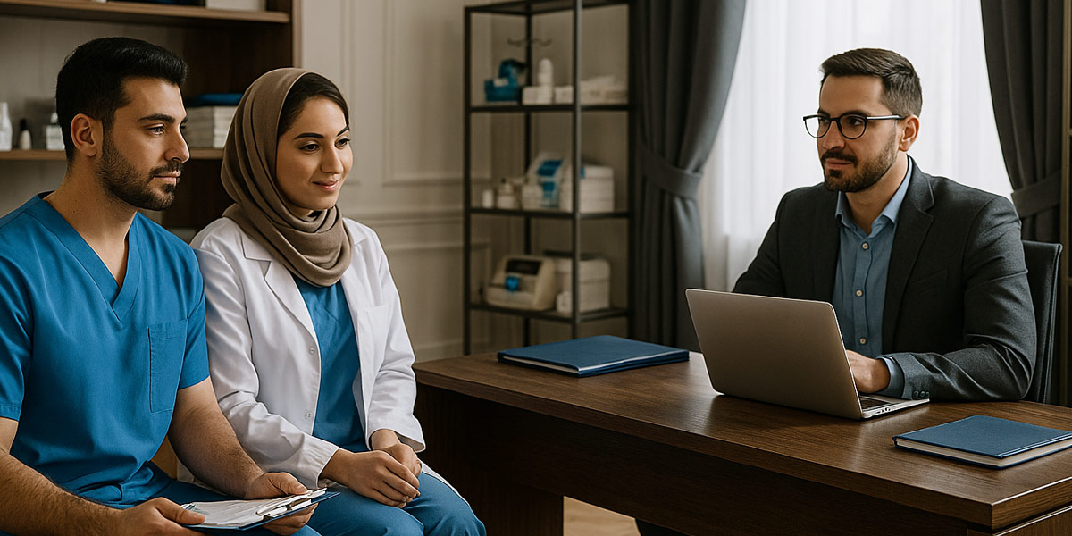 پرستار خانم و آقا برای مراقبت از بیمار در منزل