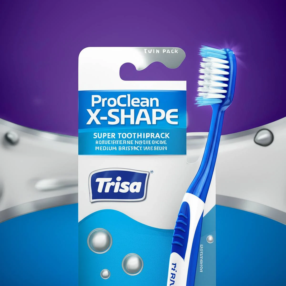 مسواک تریزا ProClean X-Shape برس متوسط | 2 عددی (سوپر پرومو)