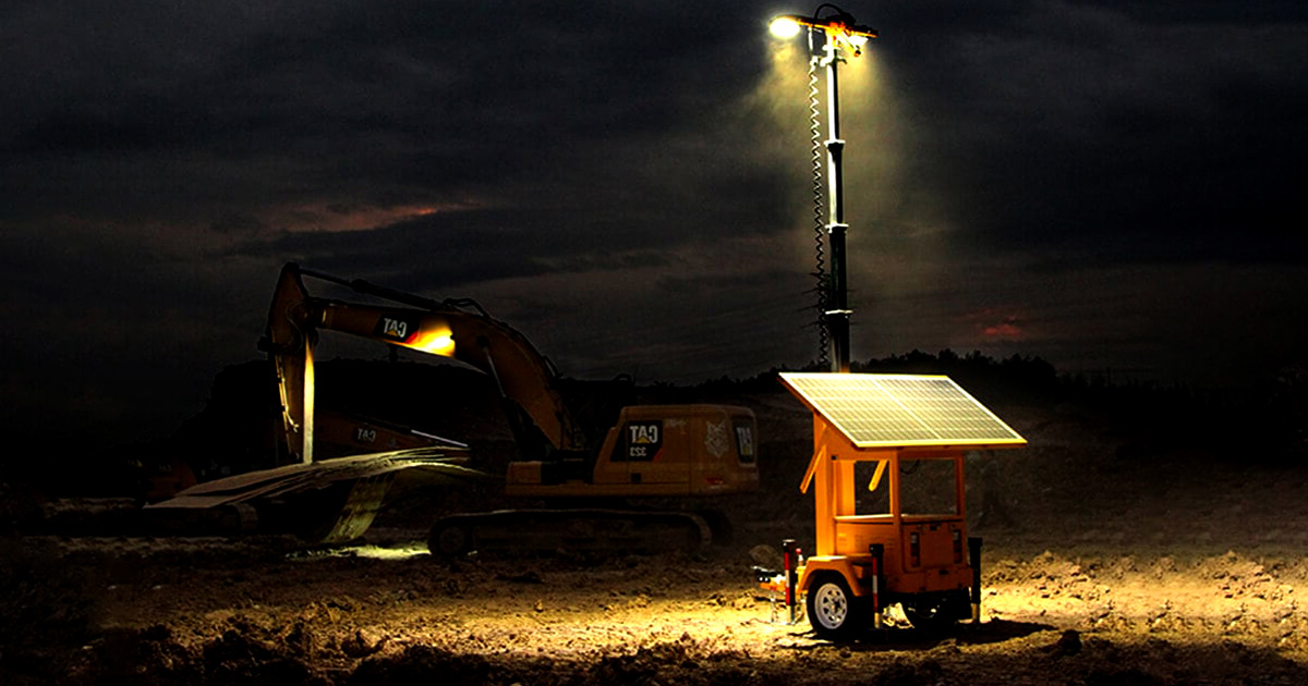 انواع برج نوری قابل حمل و روشنایی در شب تاریک